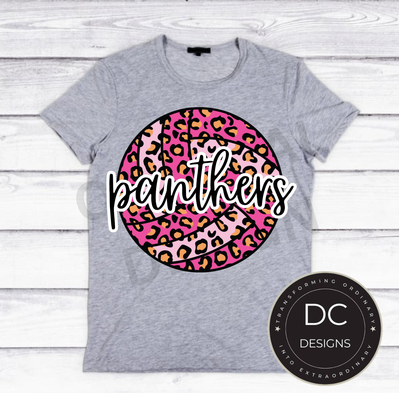Panthers Cheetah Volleyball Tee Gildan Softstyle