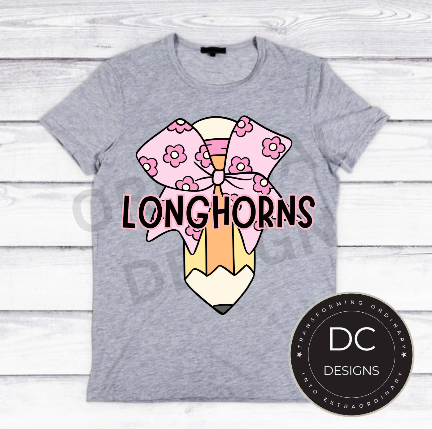Longhorns Pencil Bow Gildan Softstyle