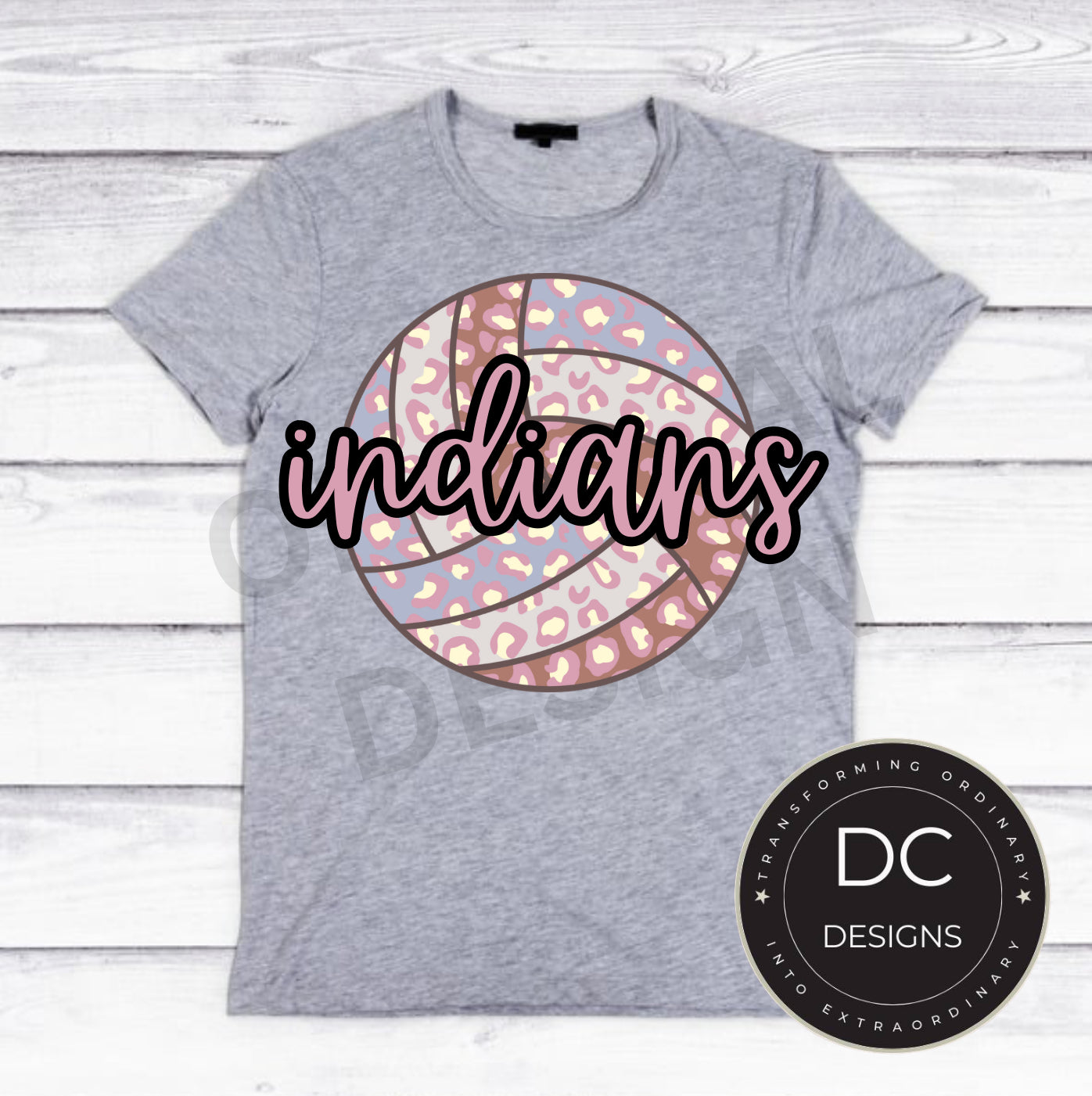 Indians Cheetah Volleyball Tee Gildan Softstyle