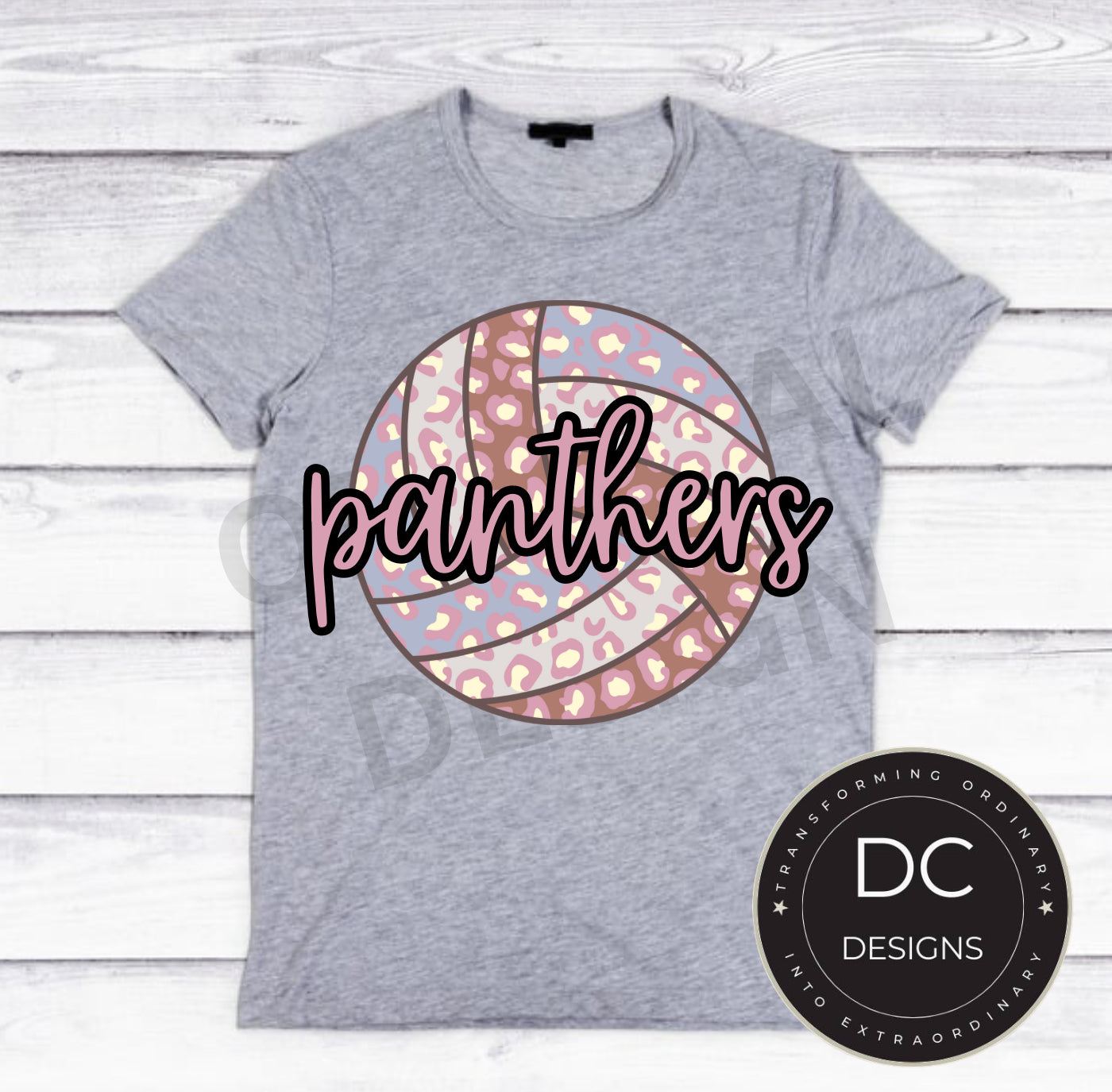 Panthers Cheetah Volleyball Tee Gildan Softstyle