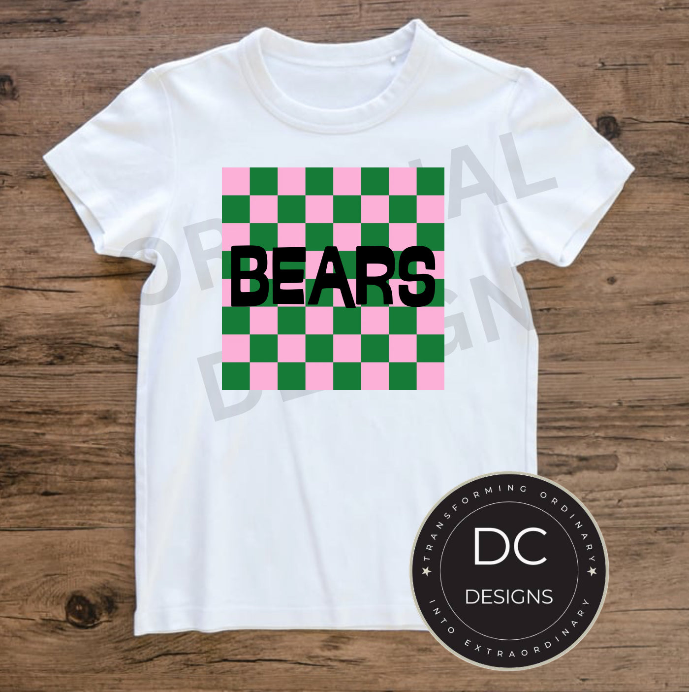 Checkered Bears Tee Gildan Softstyle