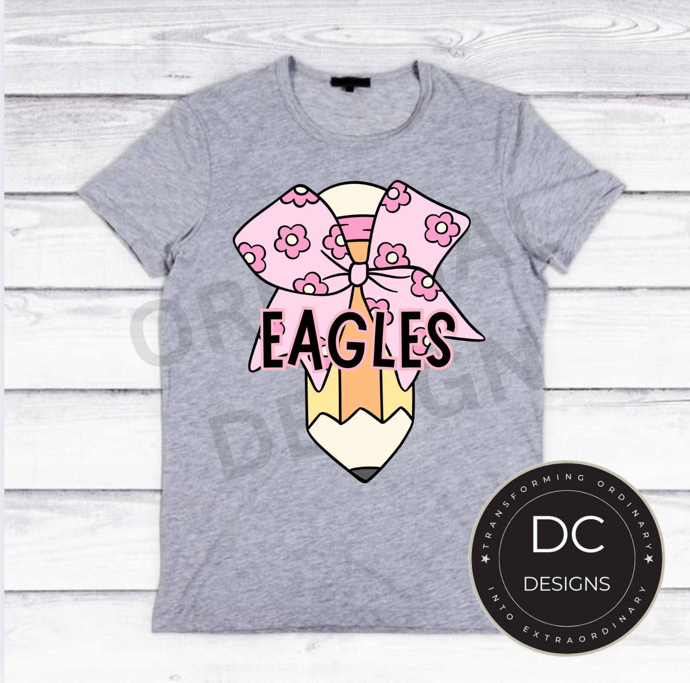 Eagles Pencil Bow Gildan Softstyle