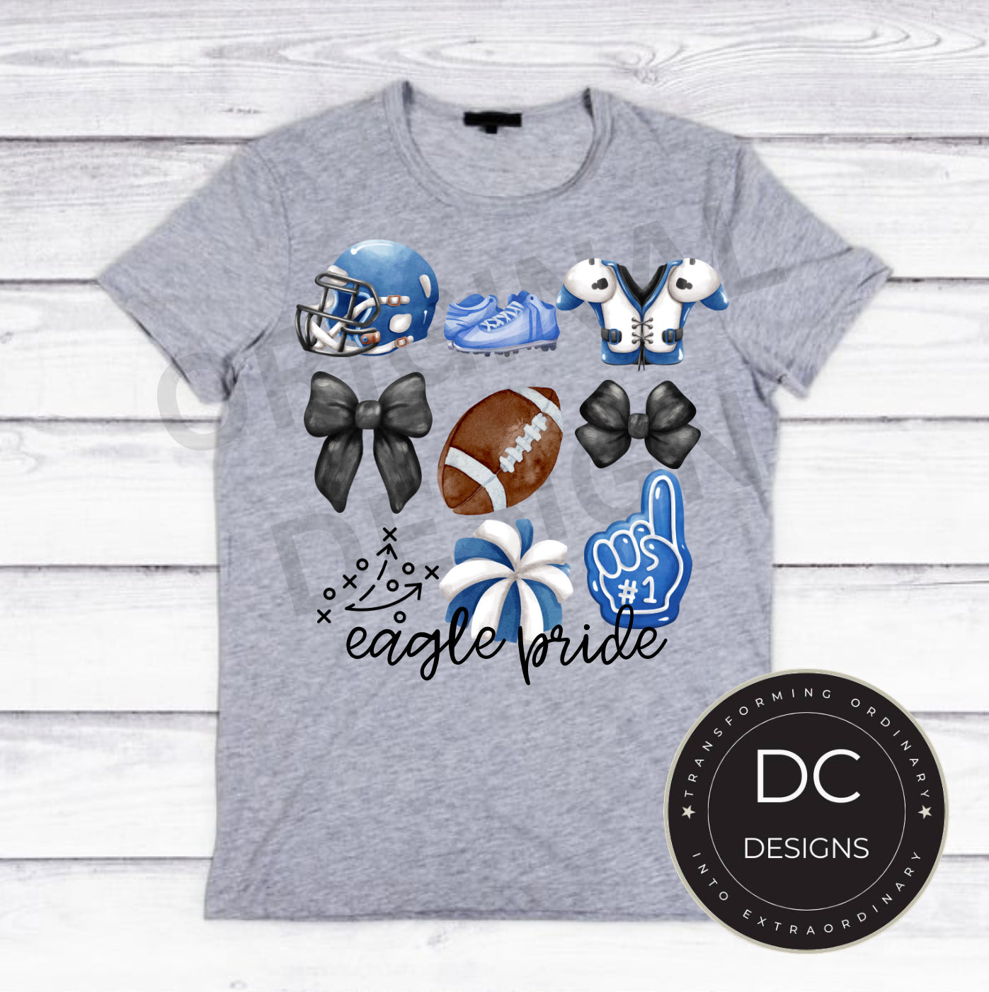 Eagle Football Bow Tee Gildan Softstyle