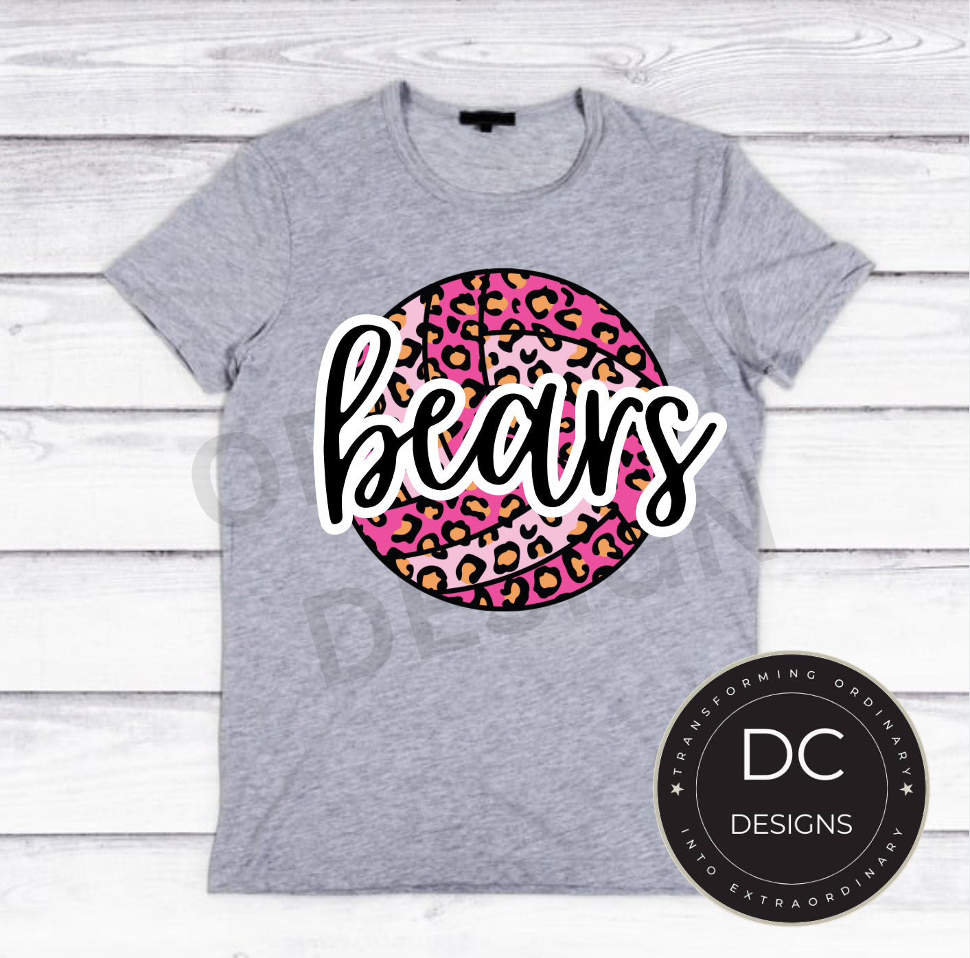 Bears Cheetah Volleyball Tee Gildan Softstyle