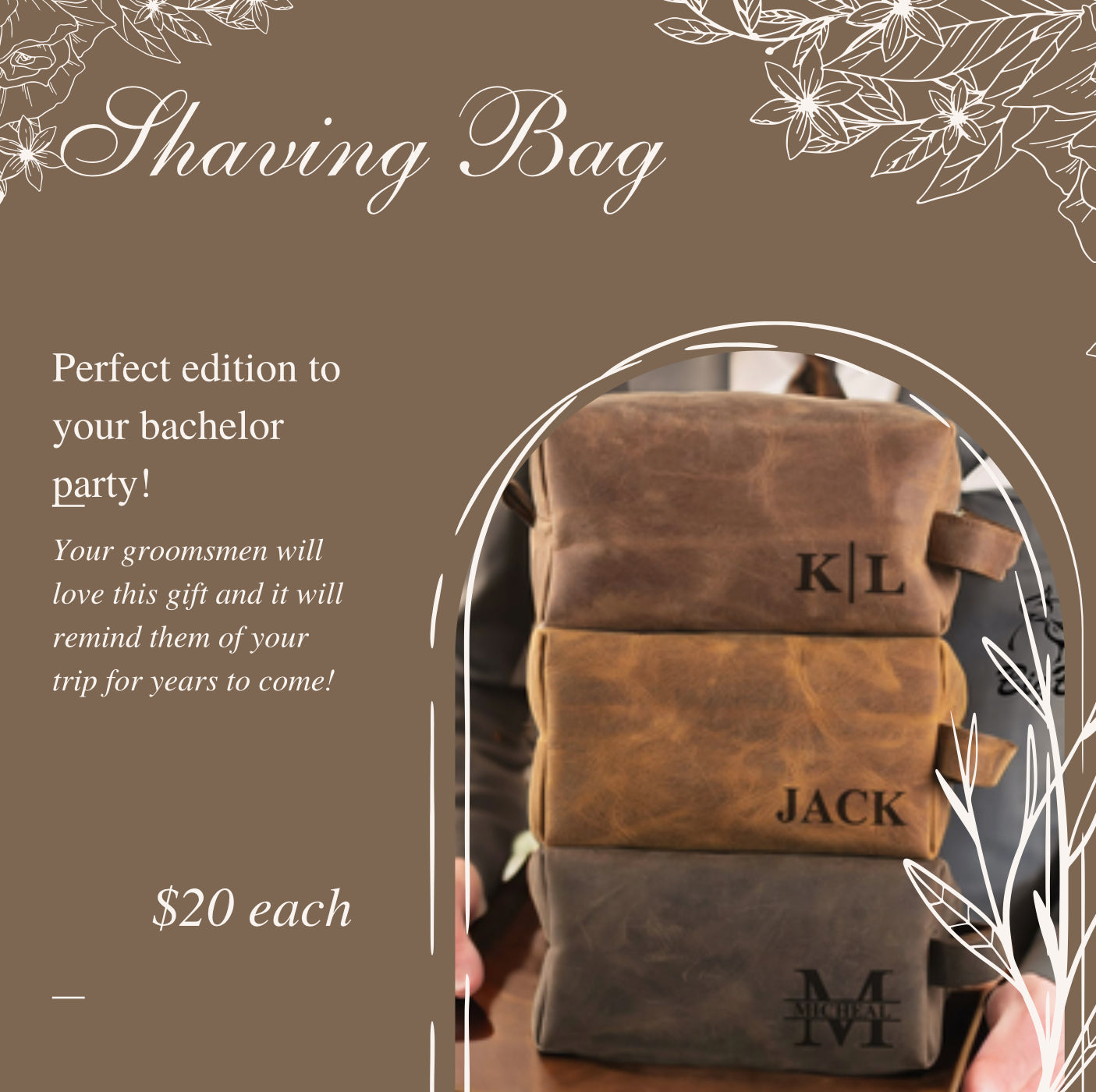 Shaving Bag for Groomsmen