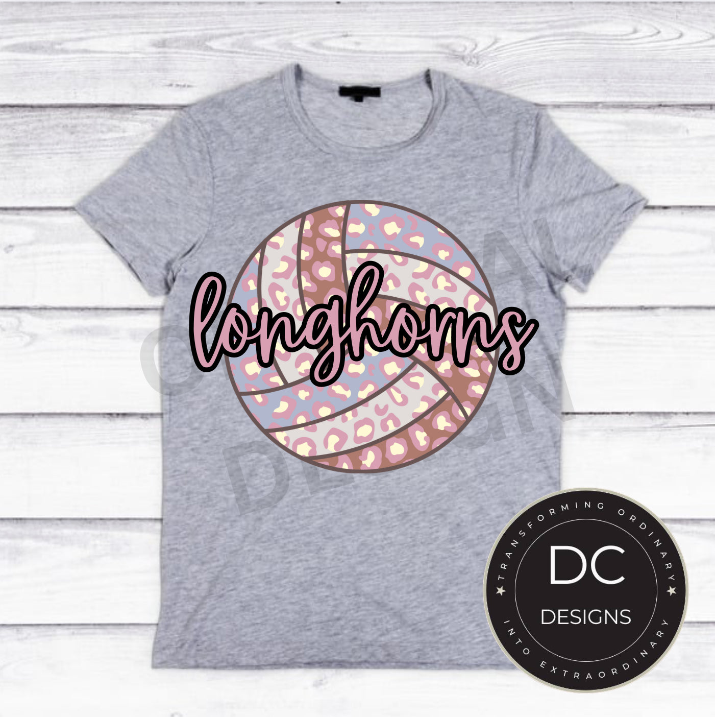 Longhorns Cheetah Volleyball Tee Gildan Softstyle