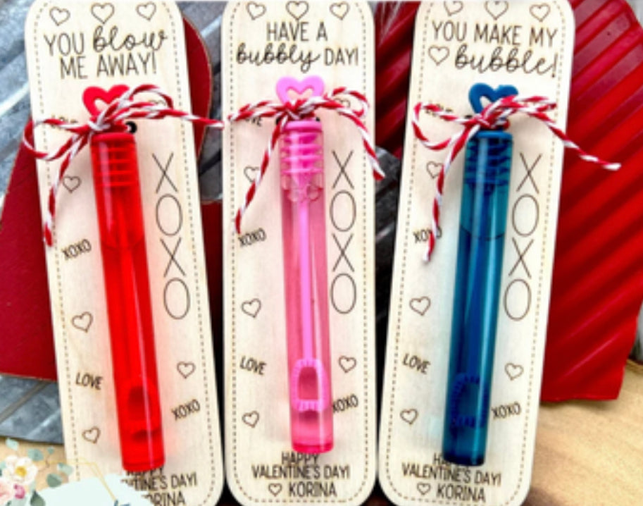 Set of 20 Student Party Valentines (Bubbles & Suckers) SEE DESCRIPTION