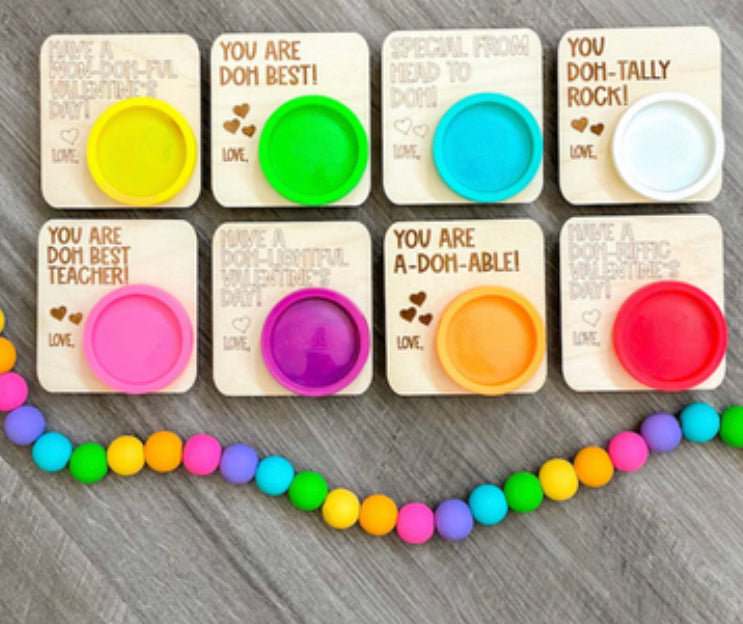 Set of 20 Student Party Valentines (Play Doh & Pop It) SEE DESCRIPTION