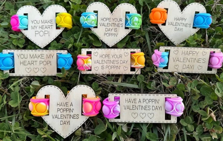 Set of 20 Student Party Valentines (Play Doh & Pop It) SEE DESCRIPTION