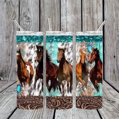 Running Horses Tumbler