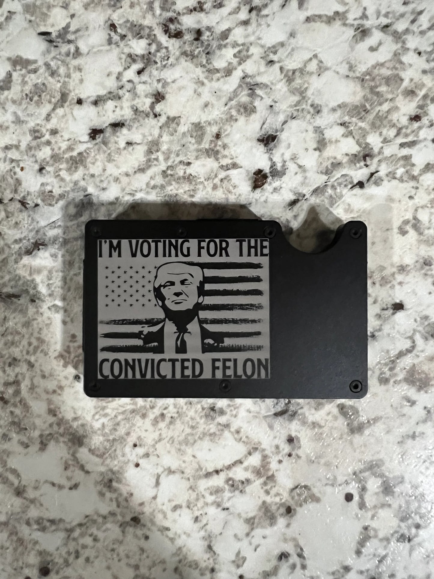Trump/Felon Engraved Metal Wallet with Money Clip