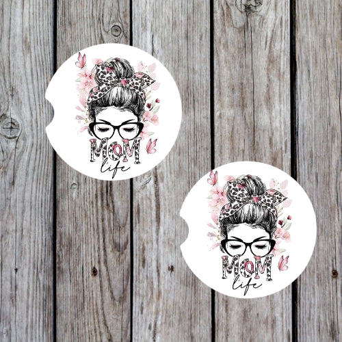 Mom Life Car Coasters