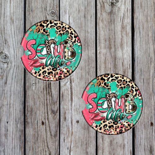 Scrub Life Car Coasters