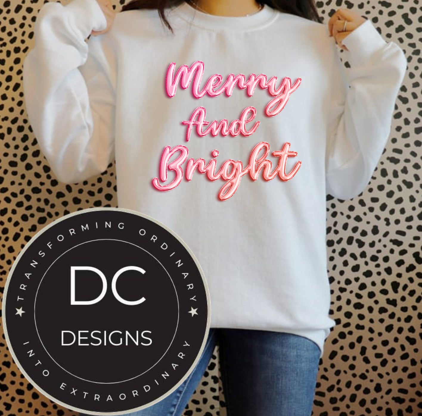 Pink Balloon Merry & Bright