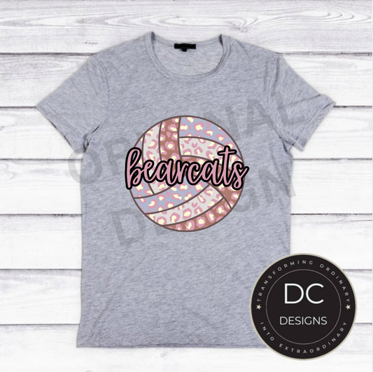 Bearcats Cheetah Vball Tee Gildan Softstyle