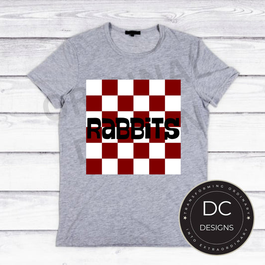 Checkered Rabbits Tee Gildan Softstyle