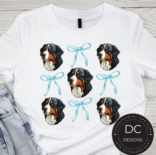 Bernese Mountain Dog Bow Tee