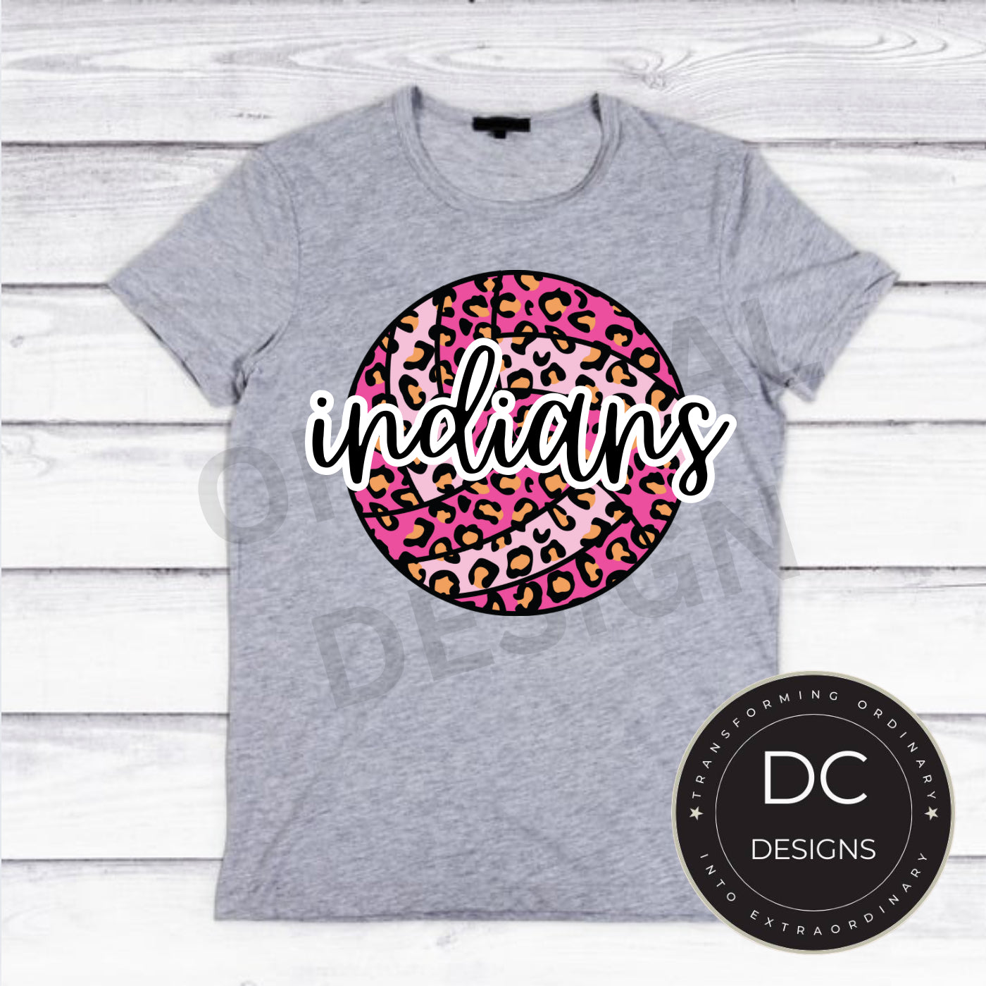 Indians Cheetah Volleyball Tee Gildan Softstyle