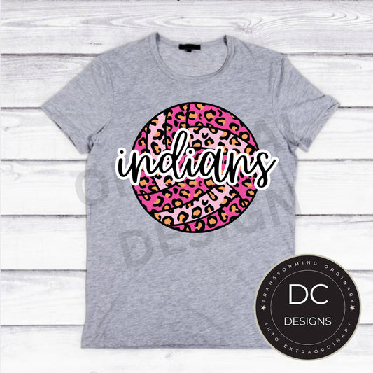 Indians Cheetah Volleyball Tee Gildan Softstyle