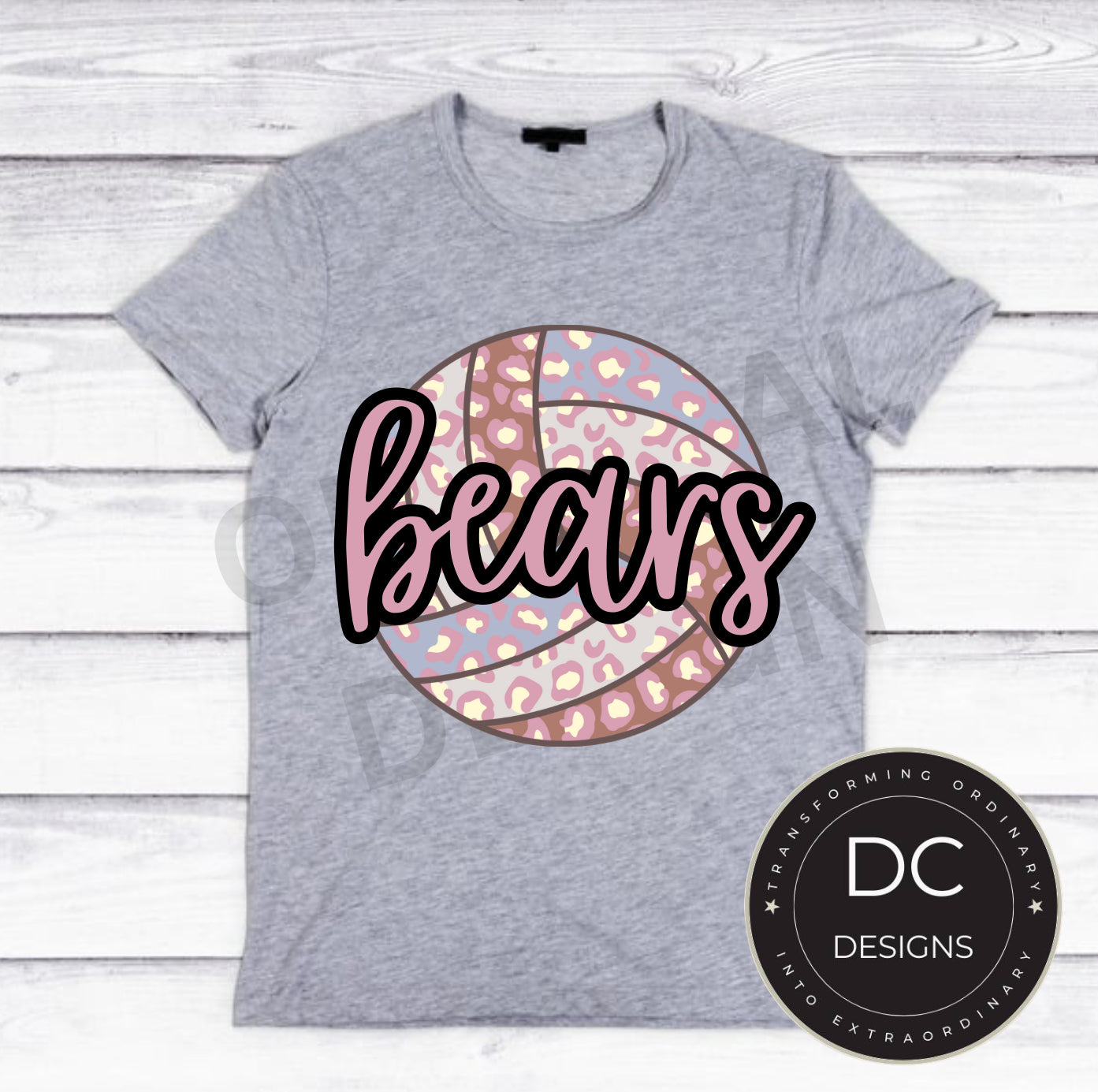 Bears Cheetah Volleyball Tee Gildan Softstyle