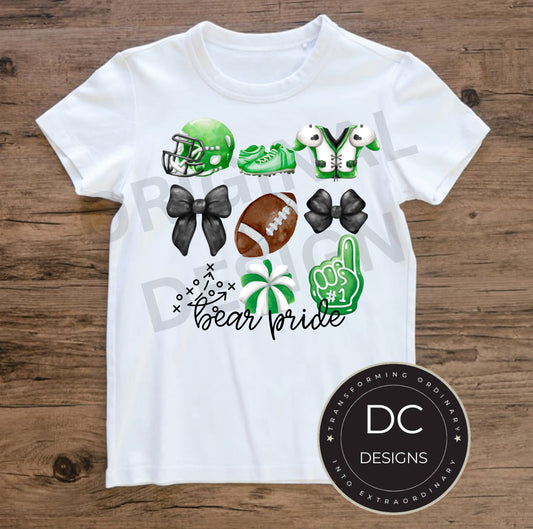 Bear Football Bow Tee Gildan Softstyle