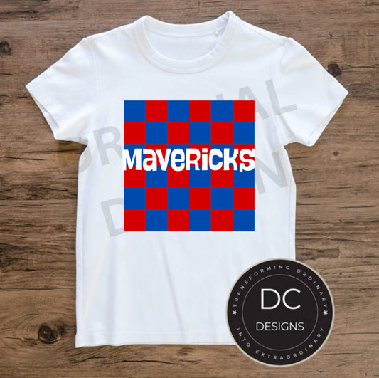 Mavericks Checkered Tee Gildan Softstyle