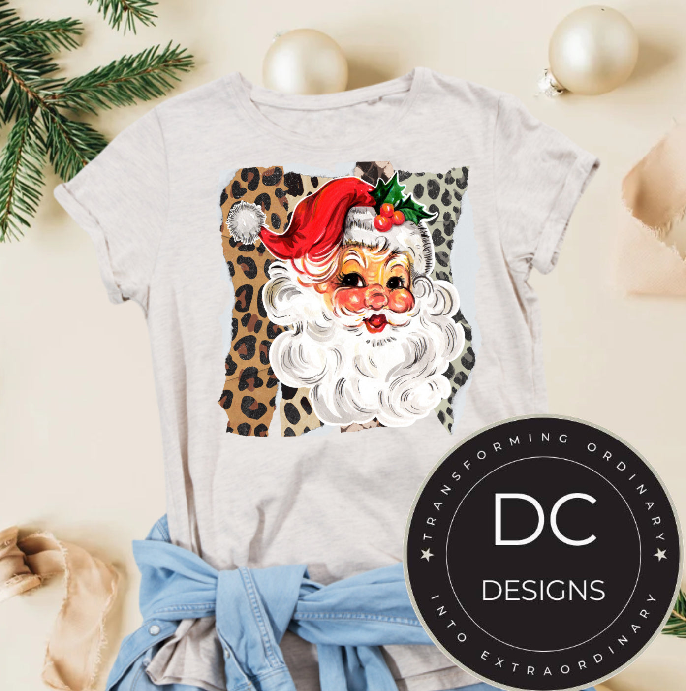 Vintage Cheetah Santa