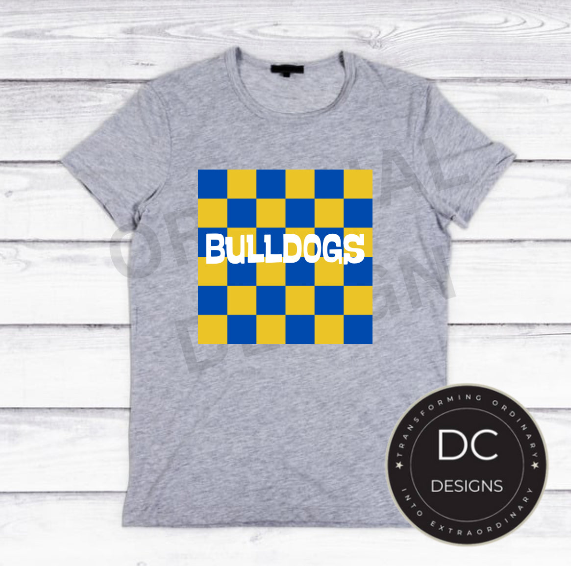Bulldogs Checkered Tee Gildan Softstyle