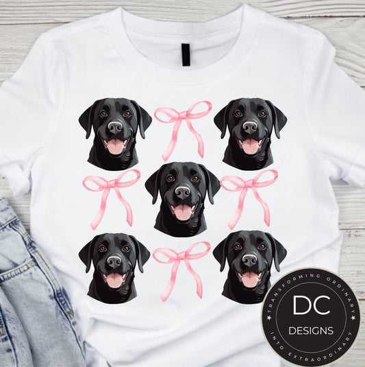 Black Lab Bow Tee
