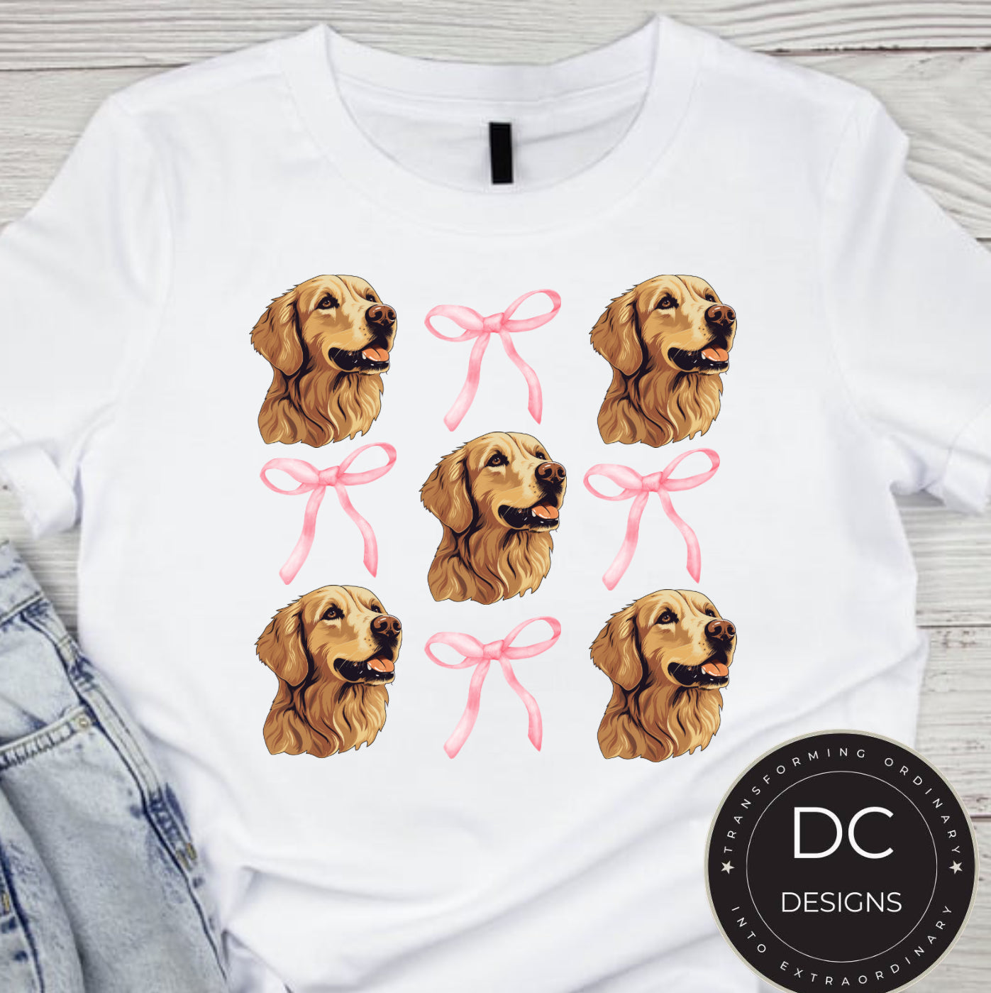 Golden Retreiver Bow Tee