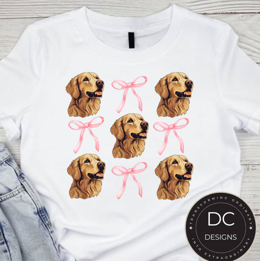 Golden Retreiver Bow Tee