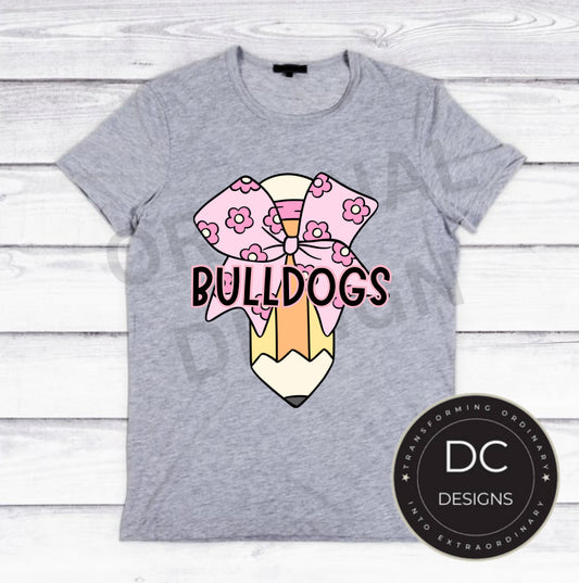 Bulldogs Pencil Tee Gildan Softstyle