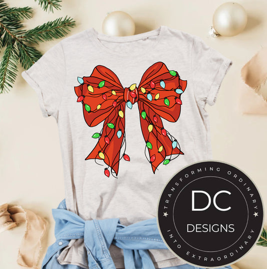 Red Light Christmas Bow