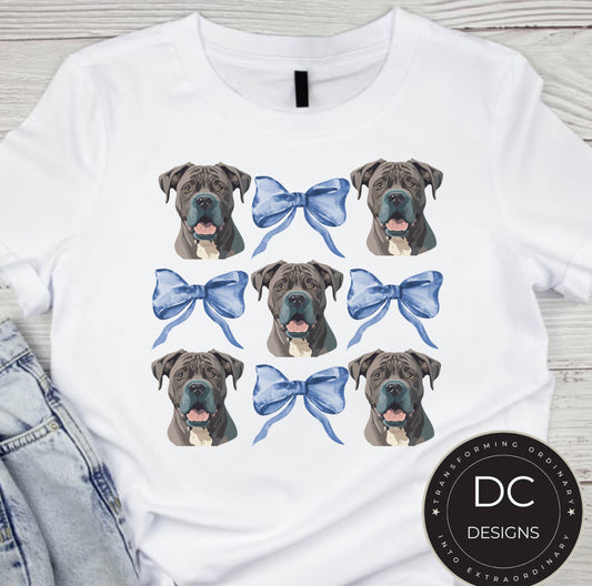 Pit Bull Dog Bow Tee
