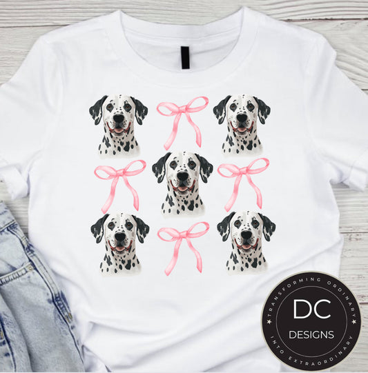 Dalmatian Dog Bow Tee