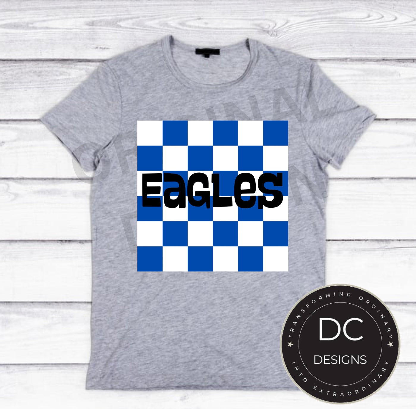 Checkered Eagles Tee Gildan Softstyle