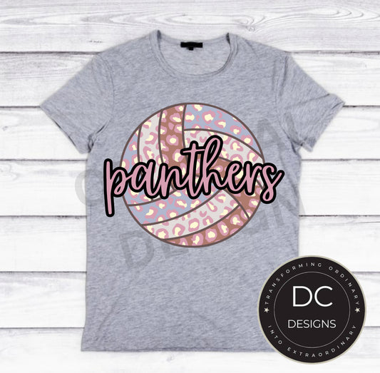 Panthers Cheetah Volleyball Tee Gildan Softstyle