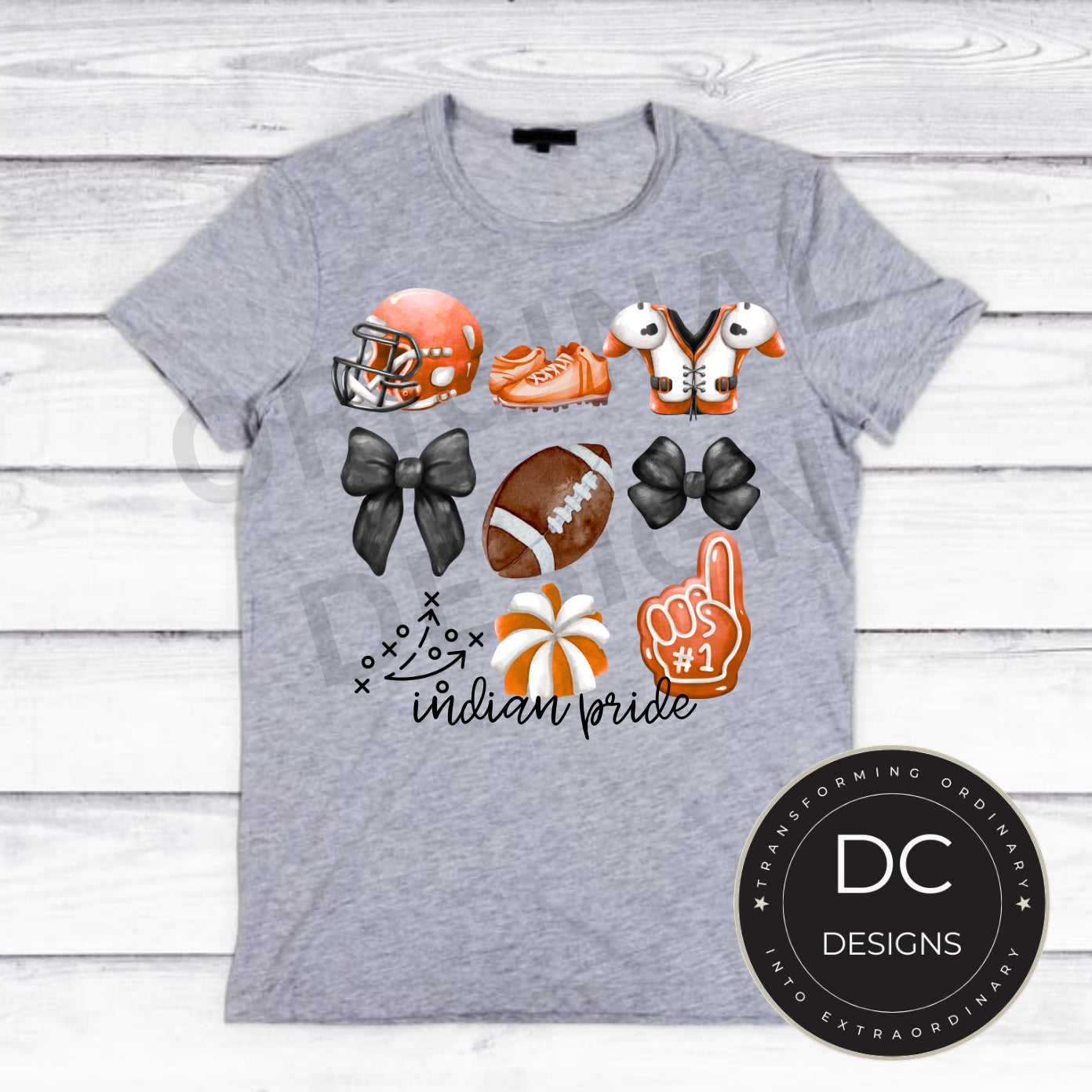 Indian Football Bow Tee Gildan Softstyle