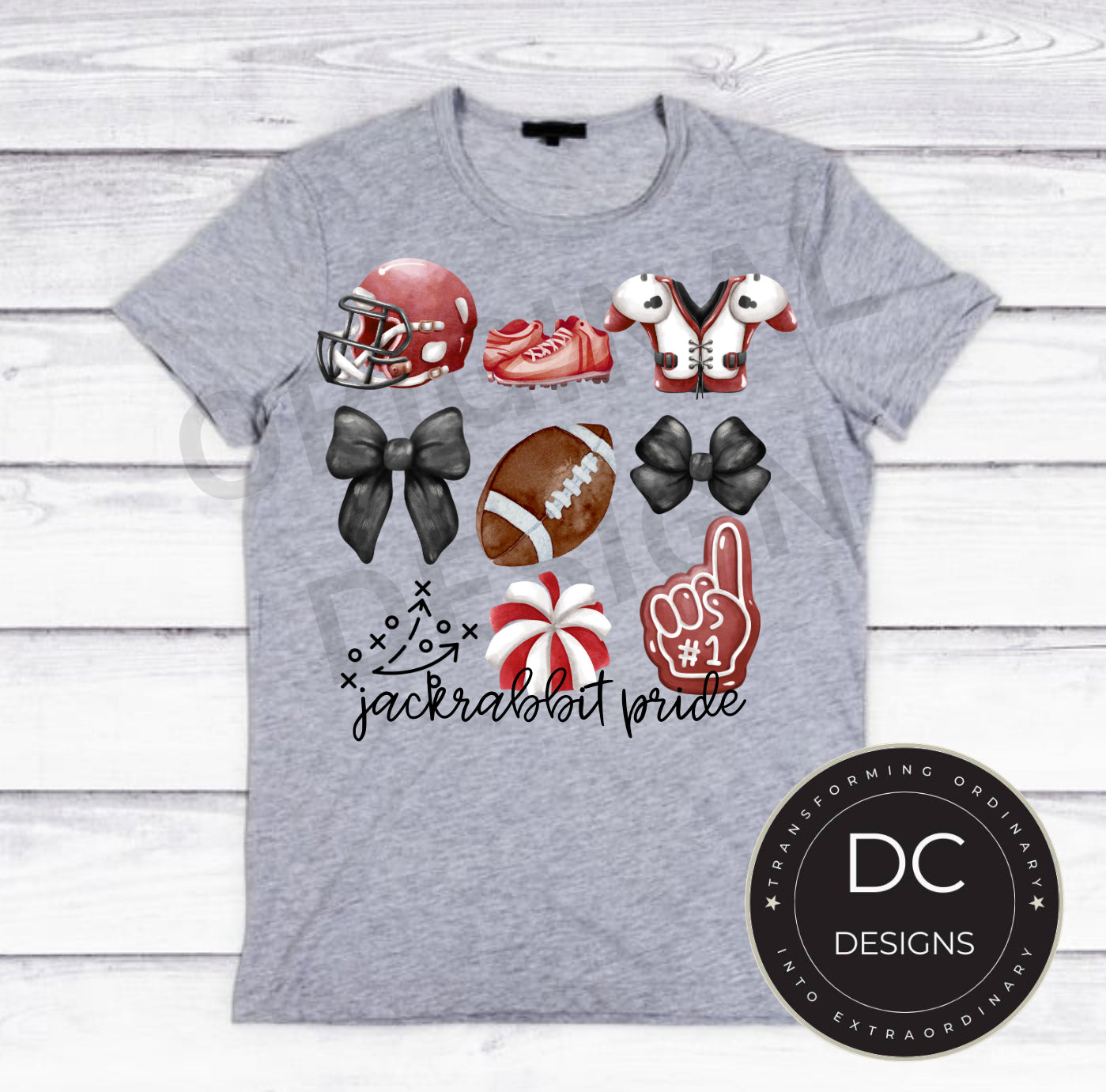 Jackrabbit Football Bow Tee Gildan Softstyle