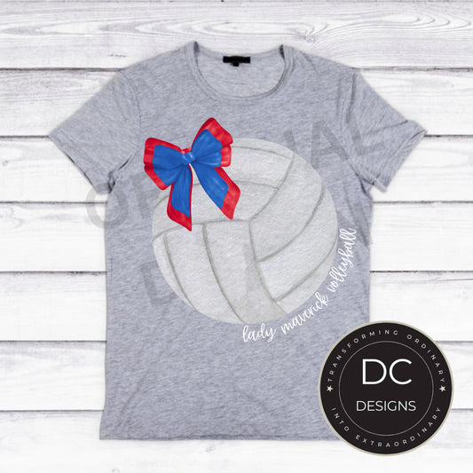 Bow Vball Tee Gildan Softstyle