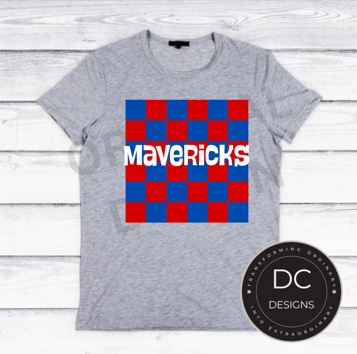Mavericks Checkered Tee Gildan Softstyle