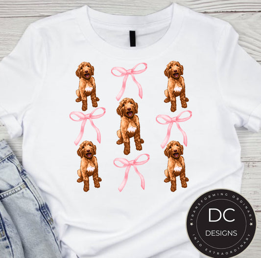 Doodle Dog Bow Tee