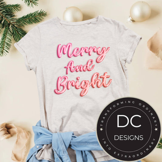 Pink Balloon Merry & Bright