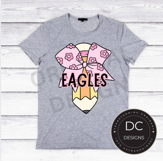 Eagles Pencil Bow Gildan Softstyle
