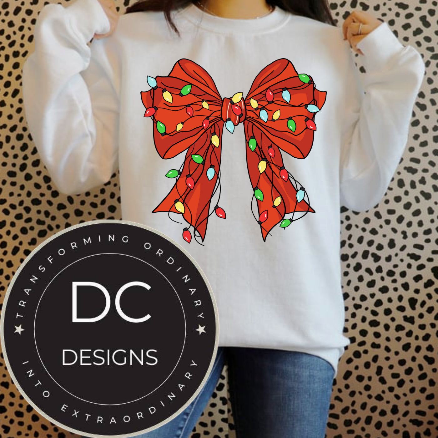 Red Light Christmas Bow