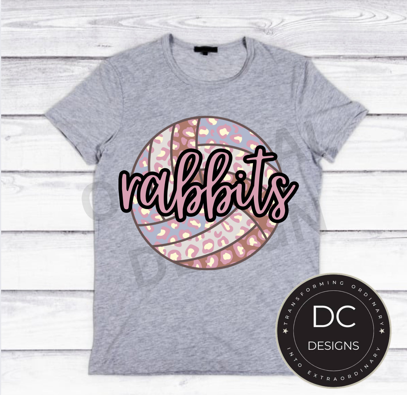 Rabbits Cheetah Volleyball Tee Gildan Softstyle