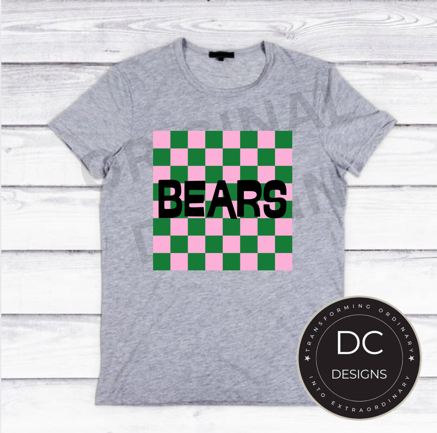 Checkered Bears Tee Gildan Softstyle