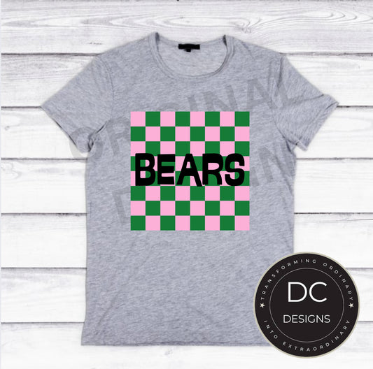 Checkered Bears Tee Gildan Softstyle