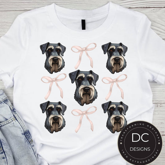Schnauzer Face Bow Tee