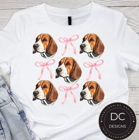 Beagle Dog Bow Tee